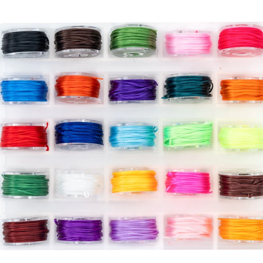 เชือกยางยืด 25 ช่อง 25 สี สำหรับทำเครื่องประดับ สร้อยข้อมือ DIY thumbnail 10