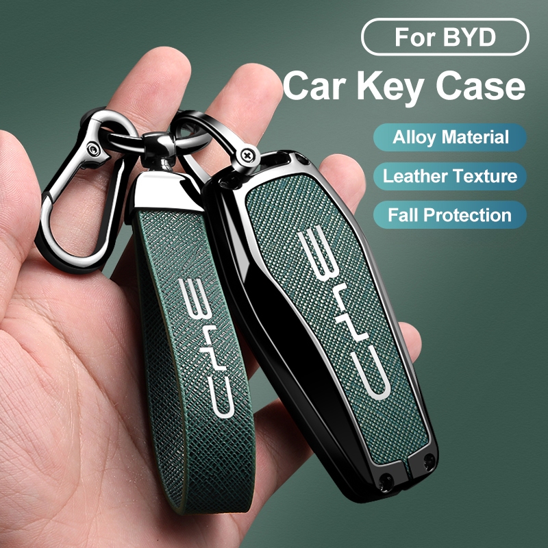 [คลังสินค้าพร้อม]หนังโลหะผสมเคสกุญแจรถสําหรับ BYD Sealion 7 M6 Seal Atto 3 Dolphin NFC Card การป้องกันคุณภาพสูงสีเขียว/สีดําอุปกรณ์ตกแต่งภายในรถยนต์