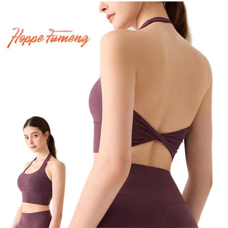 Hoppe Fumengสปอร์ตบราบุนวมแฟชั่นสตรีรวบรวมท็อปส์ซูโยคะ U link