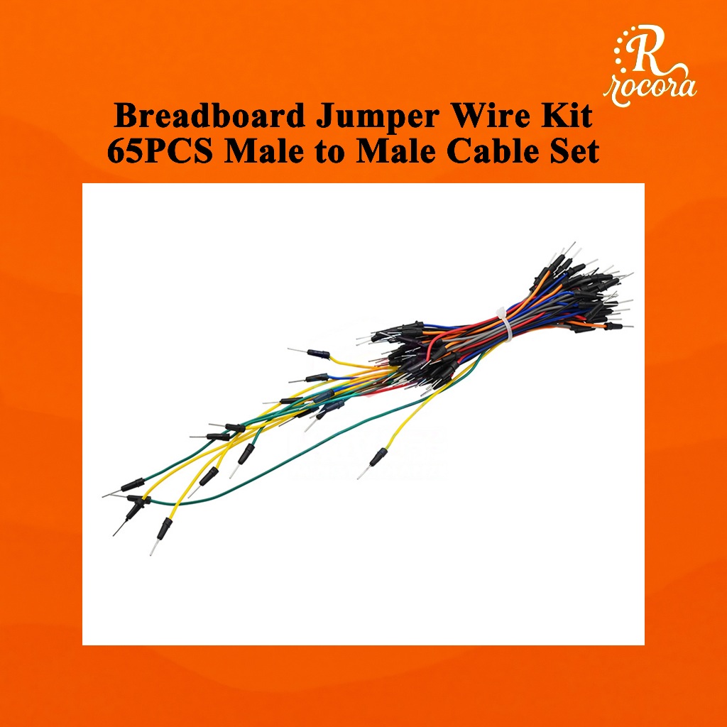 Breadboard Jumper Wire Kit 65pcs Male to Male Cable Set for DIY Electronic Project Prototyping