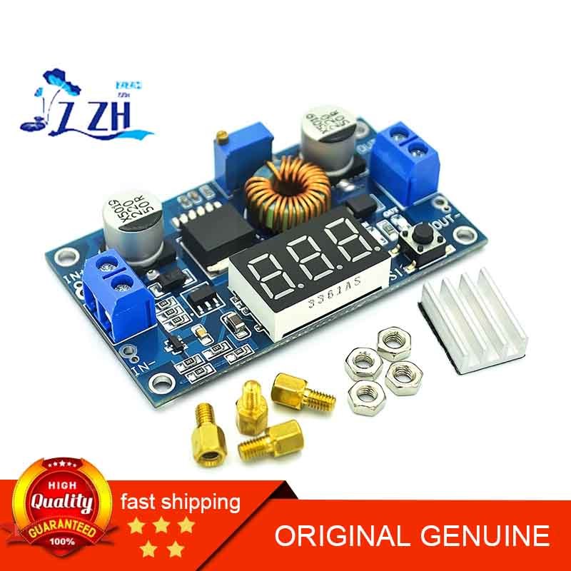 5A High Power XL4015 75W DC-DC โมดูลสเต็ปดาวน์แบบปรับได้พร้อมจอแสดงผลโวลต์มิเตอร์ฟรีคอลัมน์ทองแดง