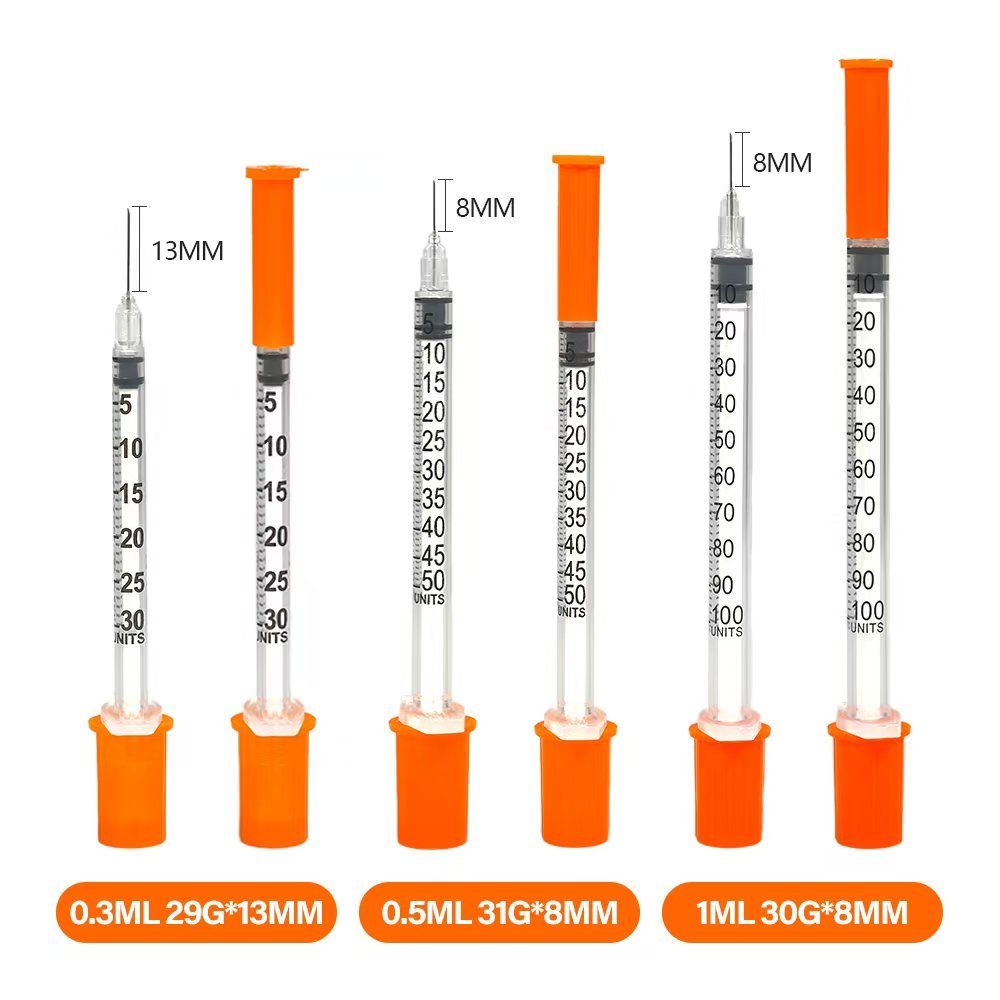 100 ชิ้น/กล่อง 0.5ml/0.5cc 31G*8 มม.InsulinsSyringesพร้อมเข็มหมวกสีส้ม,ฆ่าเชื้อบรรจุแยกชิ้นความปลอดภัยสําหรับสัตว์เลี้ยงฟาร์มสัตว์ใช้ - รูปที่ 3