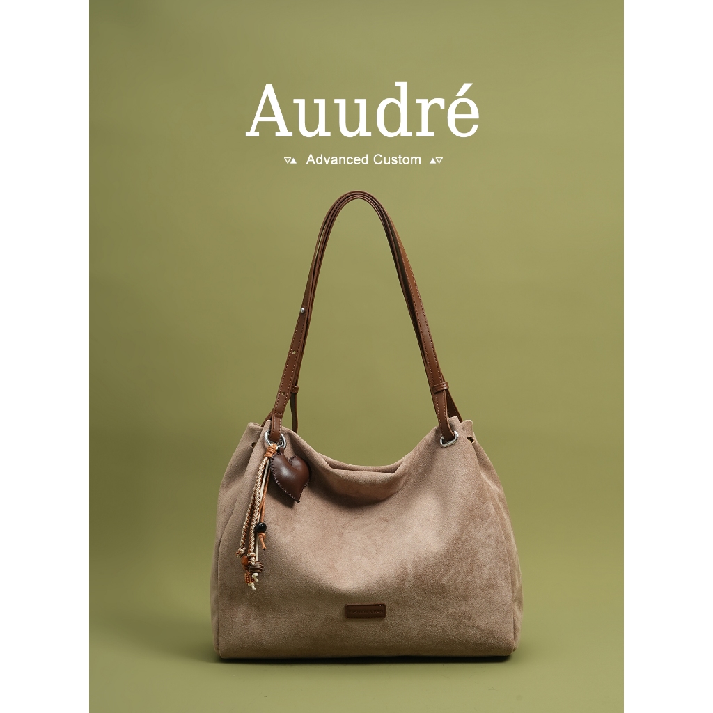 Auure กระเป๋าสะพายข้างสำหรับสาวทำงาน แบบคลัตช์ทรงใหญ่ หนังนิ่มสไตล์เรโทร