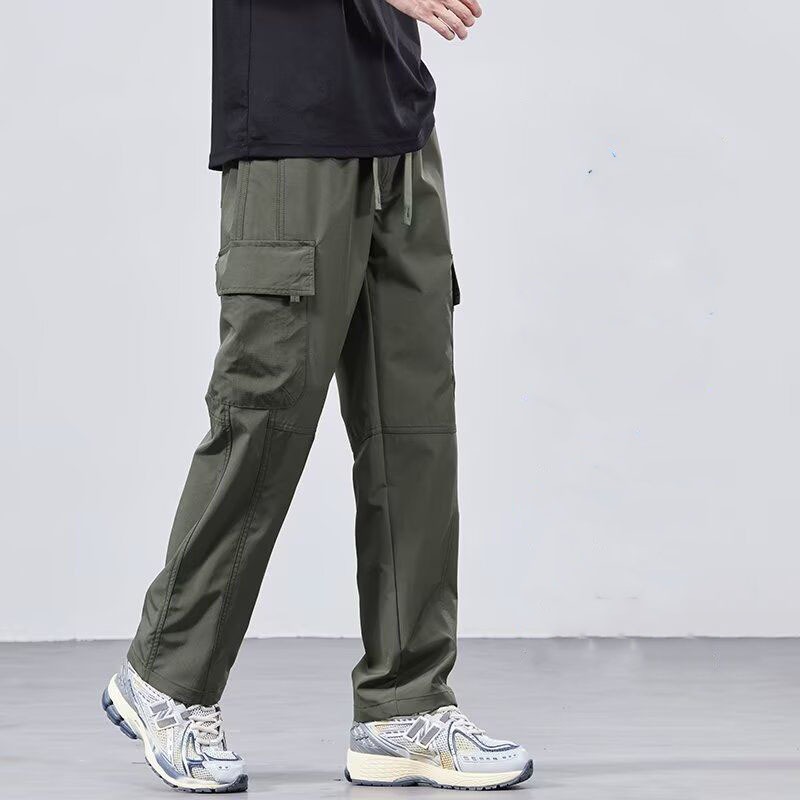 กางเกงชาย สไตล์เกาหลี ชุดเอี๊ยมลำลอง ไซส์ M-4XL กระเป๋าหลายช่อง ทรงหลวม - รูปที่ 4