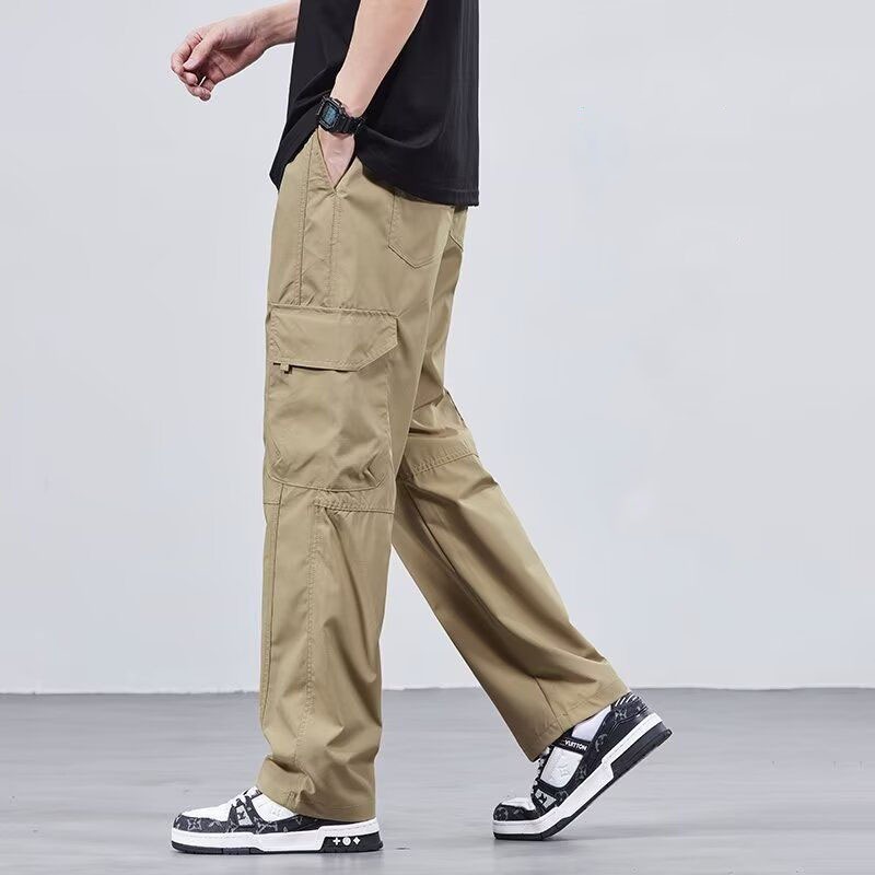 กางเกงชาย สไตล์เกาหลี ชุดเอี๊ยมลำลอง ไซส์ M-4XL กระเป๋าหลายช่อง ทรงหลวม - รูปที่ 5