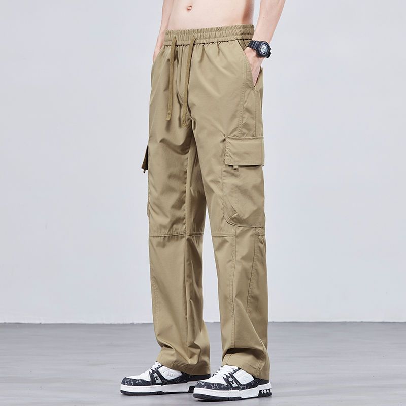 กางเกงชาย สไตล์เกาหลี ชุดเอี๊ยมลำลอง ไซส์ M-4XL กระเป๋าหลายช่อง ทรงหลวม - รูปที่ 3