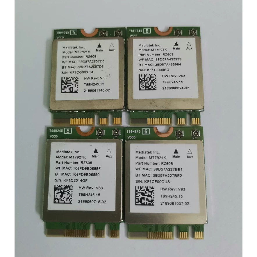 การ์ดเครือข่ายไร้สาย MT7921K M.2 บลูทูธ 5.2 5G gigabit 1800M รองรับ WiFi6e เร็วกว่า 9260 AX