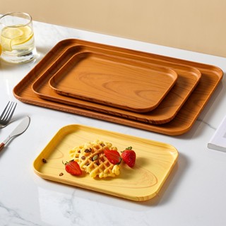 ถาดพลาสติกสแควร์ PP ป้องกันการลื่นไถลไม้เลียนแบบ BPA ฟรีบริก…