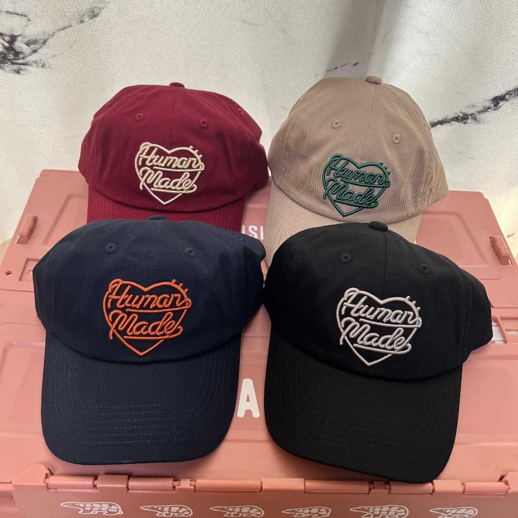 human made ลายหัวใจ จดหมายส่วนตัว สไตล์ฮิปฮอป ยูนิเซ็กซ์ กลางแจ้ง หมวกเบสบอล
