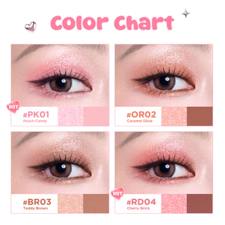 Pinkflash Flash-To-Go Duo Eyeshadow Stick Matte&Shimmer High Pigmented Blendable Smooth อเนกประสงค์ Transfer-proof Lasting