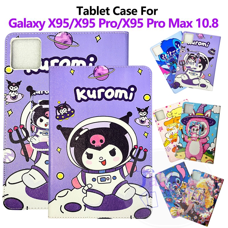 การ์ตูน Kulomi Stitch รูปแบบปลอกสําหรับ Galaxy Tab X95 10.8 นิ้ว Android 12 แท็บเล็ตฝาครอบ Galaxy Ta