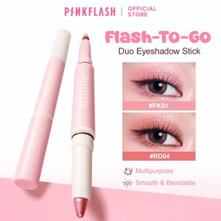 Pinkflash Flash-To-Go Duo Eyeshadow Stick Matte&Shimmer High Pigmented Blendable Smooth อเนกประสงค์ Transfer-proof Lasting
