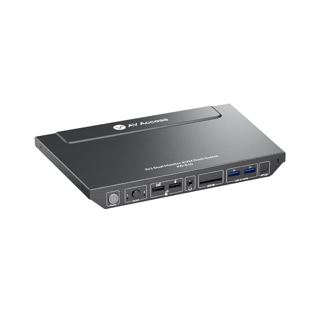 AV Access KVM Switch Docking Station สําหรับคอมพิวเตอร์ 2 จอภาพ, 4K KVM Switch Dual Monitor สําหรับแ