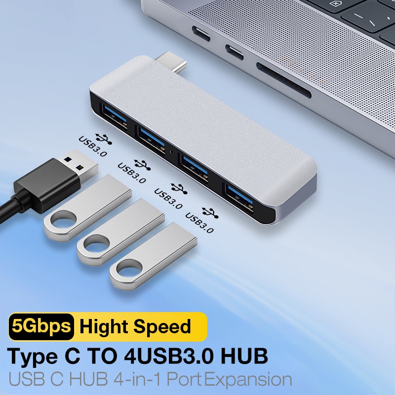 Type C Hub Docking 5Gbps ข้อมูลความเร็วสูงหลายพอร์ต USB Expander อะแดปเตอร์ USB C สําหรับแล็ปท็อป Macbook