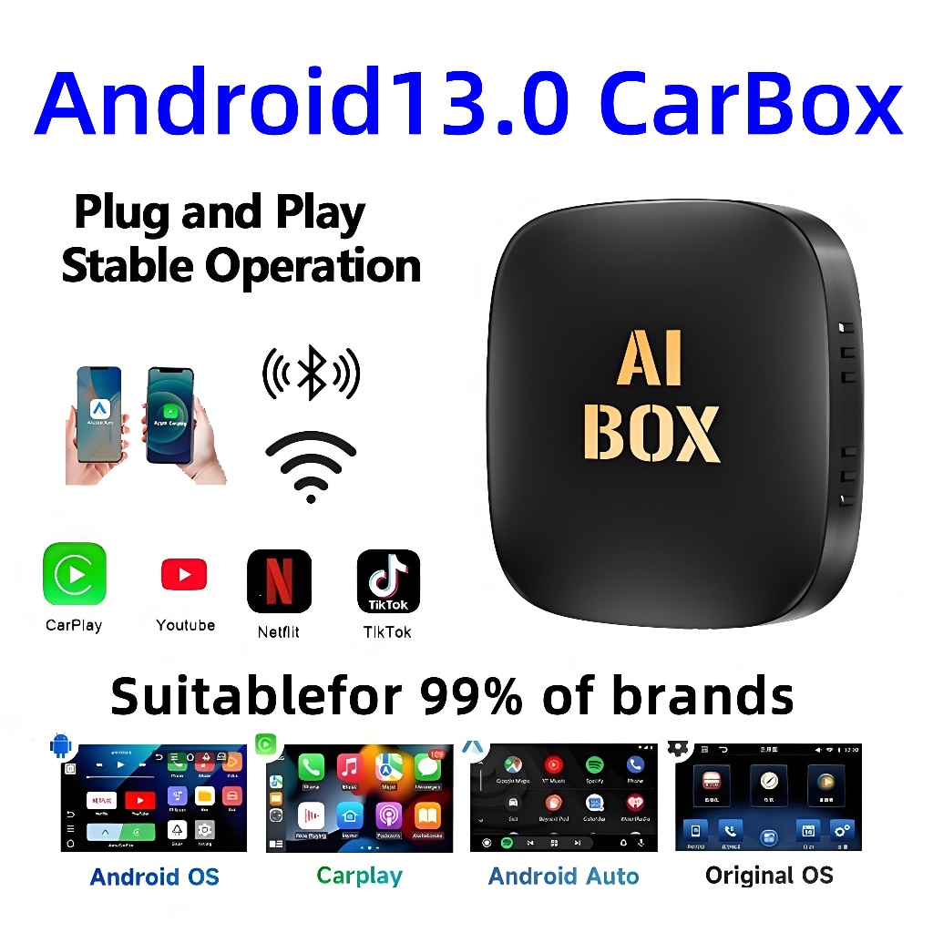 CarPlay AI Box Carplay Car android Video Wired to Wireless CarPlay Adapter Android Auto & Apple CarPlay Dongle อะแดปเตอร์กล่องทีวีรถยนต์