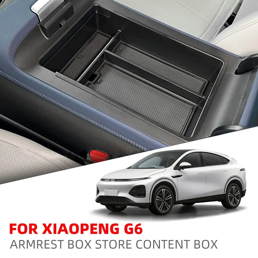 รถที่เท้าแขนกล่องเก็บสําหรับ Xpeng G6 2023-2026 Organizer คอนโซลกลางกล่องเก็บถาดคอนเทนเนอร์อุปกรณ์ตกแต่งภายใน