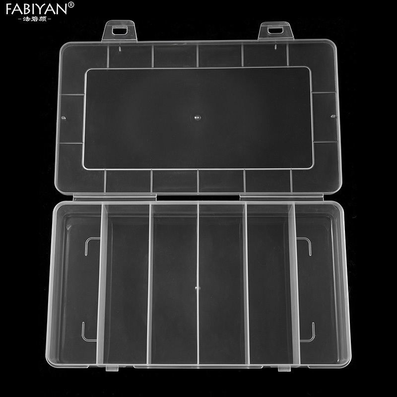 เครื่องมือทําเล็บออแกไนเซอร์ความจุขนาดใหญ่แบ่งชั้นโปร่งใสตารางกล่องเก็บที่ว่างเปล่า - รูปที่ 4