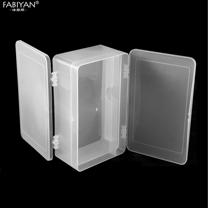 เครื่องมือทําเล็บออแกไนเซอร์ความจุขนาดใหญ่แบ่งชั้นโปร่งใสตารางกล่องเก็บที่ว่างเปล่า - รูปที่ 2