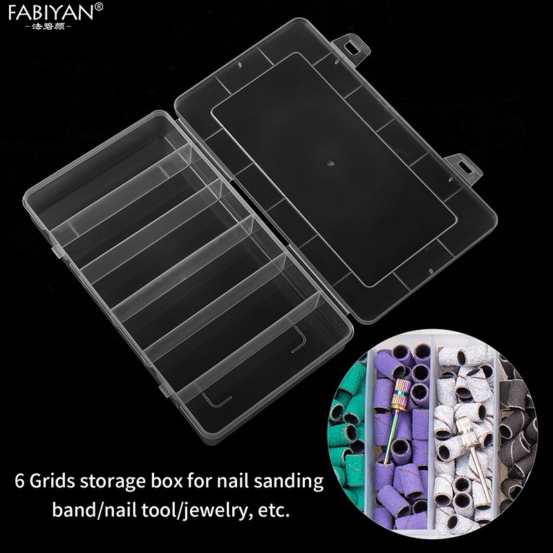 เครื่องมือทําเล็บออแกไนเซอร์ความจุขนาดใหญ่แบ่งชั้นโปร่งใสตารางกล่องเก็บที่ว่างเปล่า - รูปที่ 6