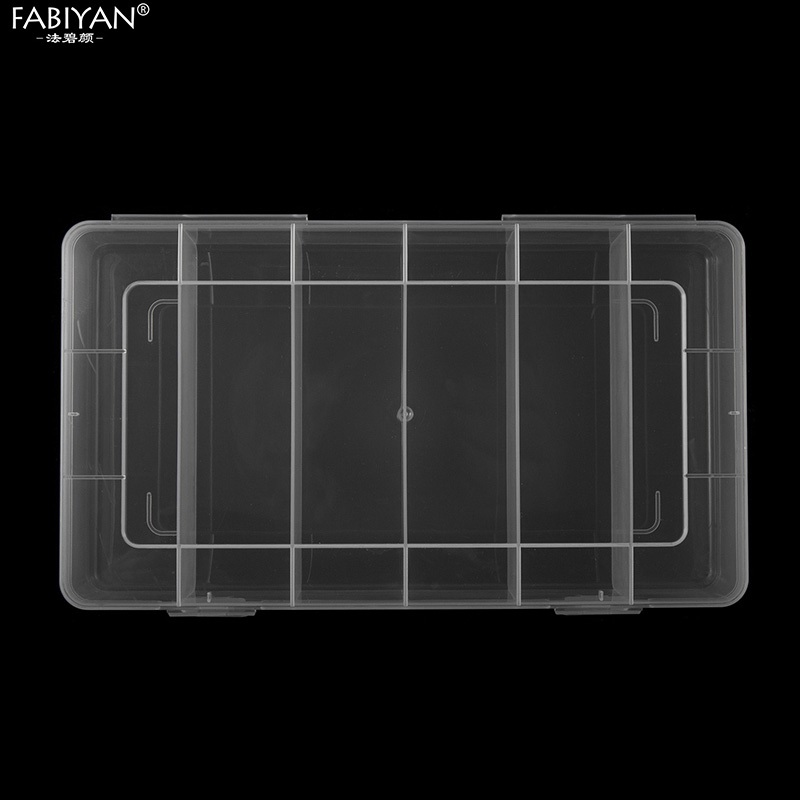 เครื่องมือทําเล็บออแกไนเซอร์ความจุขนาดใหญ่แบ่งชั้นโปร่งใสตารางกล่องเก็บที่ว่างเปล่า - รูปที่ 7