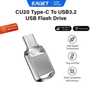 EAGET CU20 Mini Portable Type-C USB3.2 แฟลชไดรฟ์ (32GB/64GB/128GB/256GB)