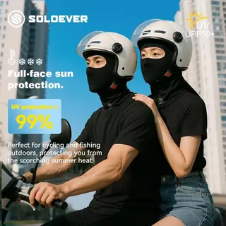 【TH Delivery】SOLOEVER หน้ากากกันแดด UV แบบเต็มหน้า กันฝุ่น กันลม ระบายอากาศ ผ้าพันคอ ฮู้ด หมวกน็อค สำหรับขี่จักรยาน มอเตอร์ไซค์ และกิจกรรมกลางแจ้ง ฤดูร้อน