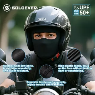 【TH Delivery】SOLOEVER หน้ากากกันแดด UV แบบเต็มหน้า กันฝุ่น กันลม ระบายอากาศ ผ้าพันคอ ฮู้ด หมวกน็อค สำหรับขี่จักรยาน มอเตอร์ไซค์ และกิจกรรมกลางแจ้ง ฤดูร้อน