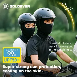 【TH Delivery】SOLOEVER หน้ากากกันแดด UV แบบเต็มหน้า กันฝุ่น กันลม ระบายอากาศ ผ้าพันคอ ฮู้ด หมวกน็อค สำหรับขี่จักรยาน มอเตอร์ไซค์ และกิจกรรมกลางแจ้ง ฤดูร้อน