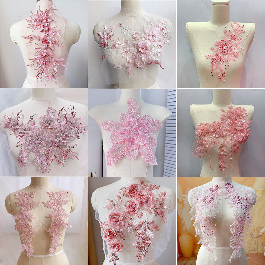 ลูกปัดสีชมพู สำหรับเย็บปักถักร้อยและตกแต่งเสื้อผ้า ใช้งานได้ดีกับจักรเย็บผ้า