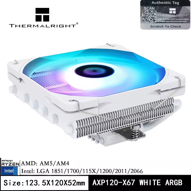 Thermalright AXP120 -X67/X67 สีดํา ARGB/X67 สีขาว ARGB Cpu Cooler Htpc/Itx Low Profile Cpu Cooler