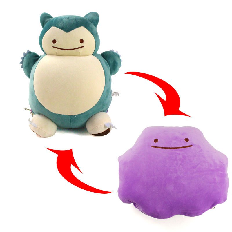 32 ซม.Pokemon Snorlax อะนิเมะรูปหมอนเปลี่ยนรูป Snorlax Ditto Pocket Monster ของเล่นตุ๊กตาตุ๊กตานุ่มต