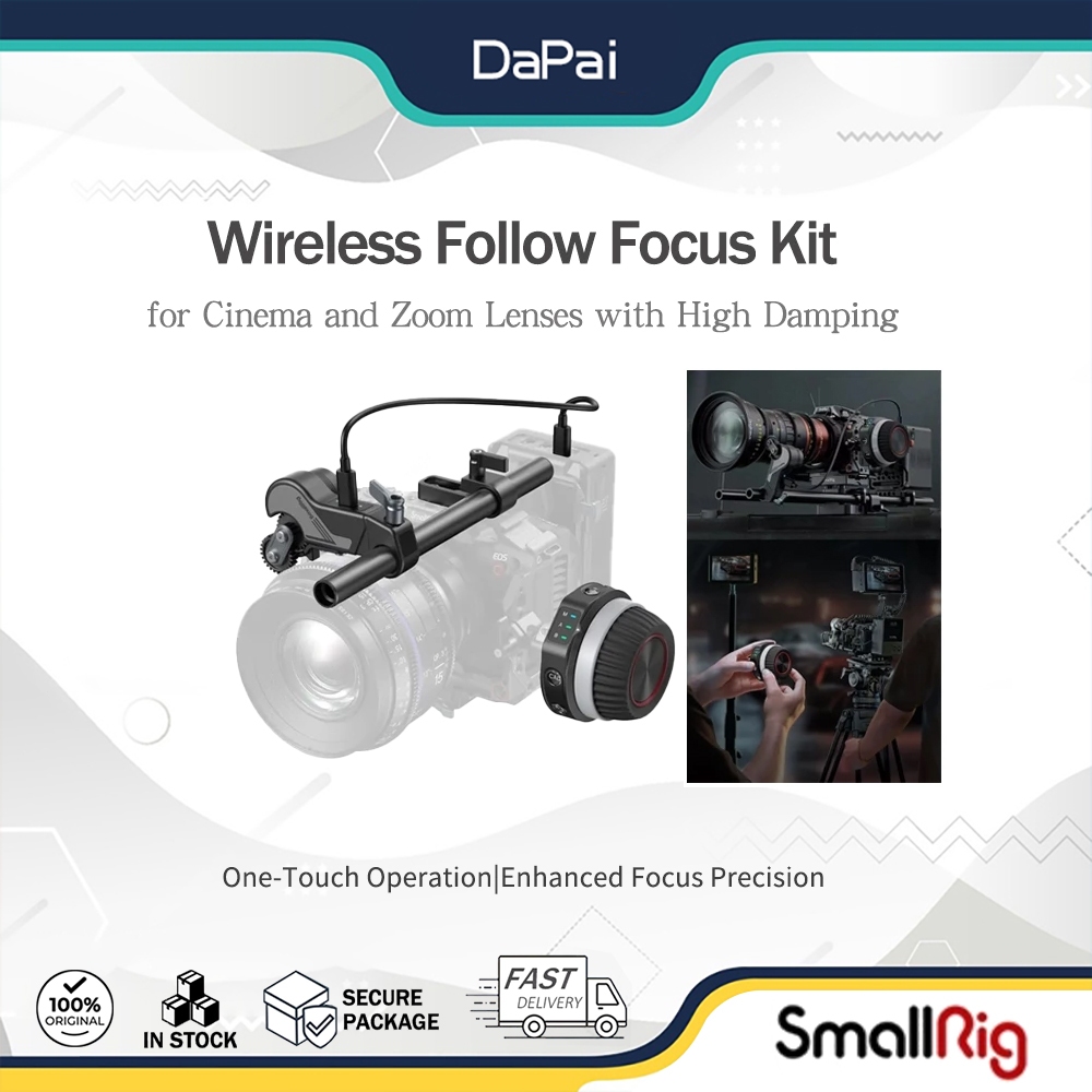 SmallRig Wireless Follow Focus Kit พร้อม Handwheel Controller & Receiver Motor สําหรับ Cinema และ Zo