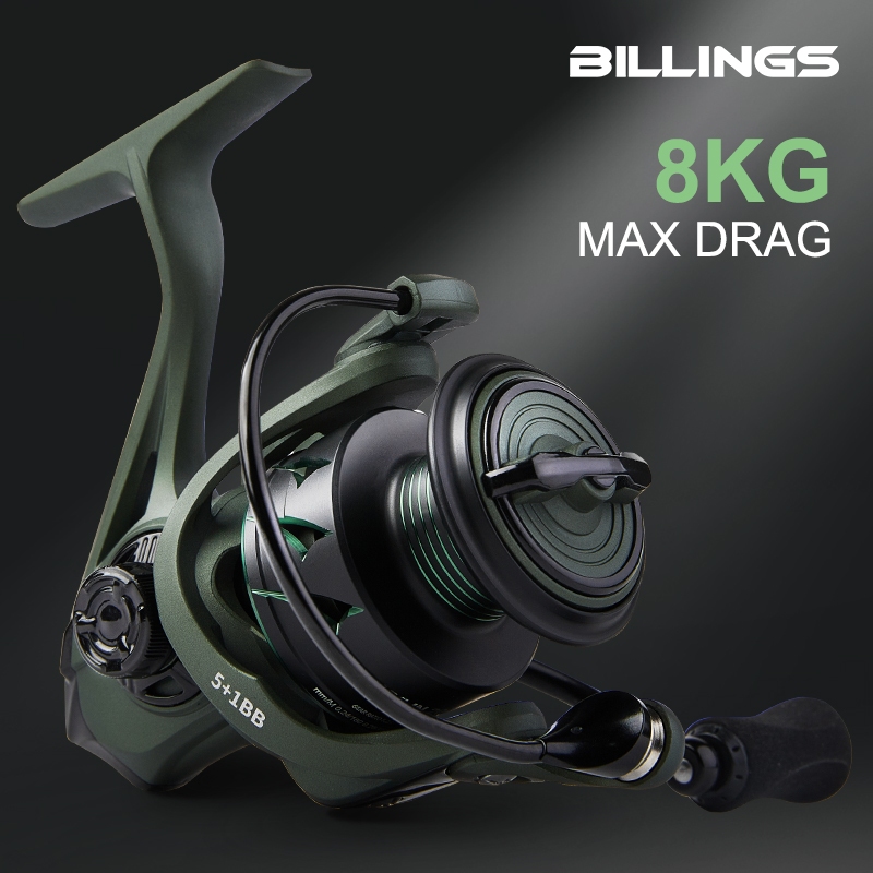 BILLINGS KYLIN Series Spinning Reel,5.2:1 อัตราทดเกียร์,17.64LB ลากสูงสุด,รอกตกปลาสําหรับน้ําเค็มและน้ําจืด