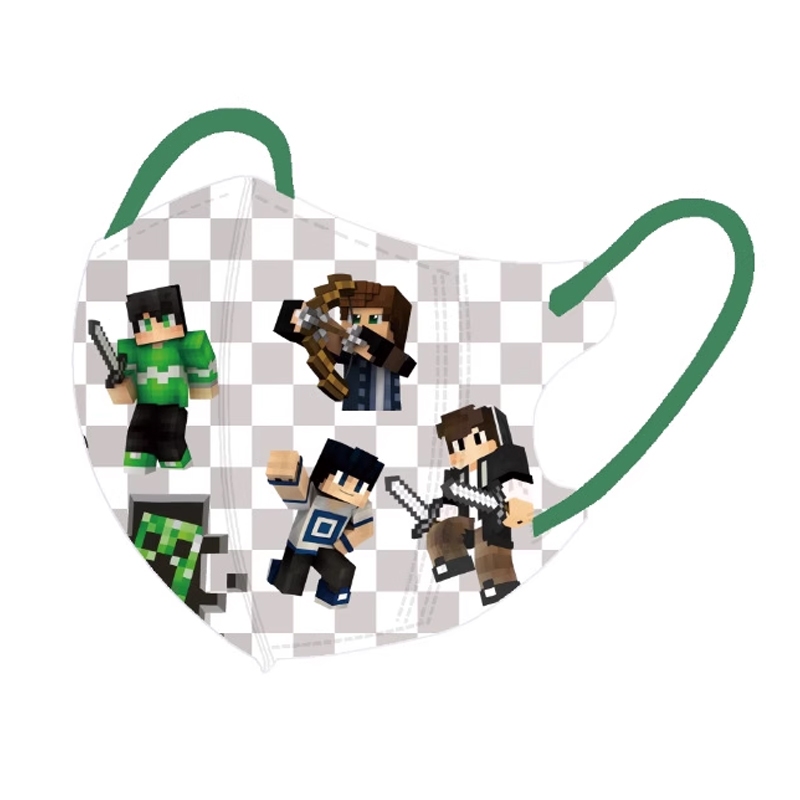 หน้ากากเด็ก 50 ชิ้น 3D Minecraft โลกของฉัน เกมกล่องทราย：หน้ากากเด็กการ์ตูน 3-12 ปี บรรจุภัณฑ์อิสระ หน้ากากทิ้ง 3 ชั้น หน้ากากเด็ก 3D - รูปที่ 4