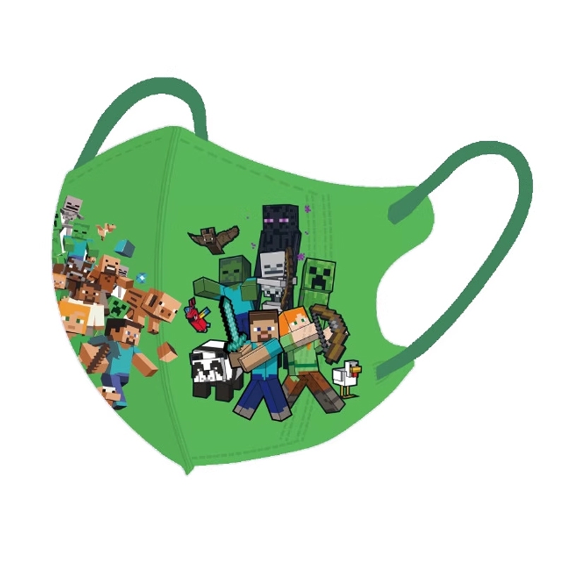 หน้ากากเด็ก 50 ชิ้น 3D Minecraft โลกของฉัน เกมกล่องทราย：หน้ากากเด็กการ์ตูน 3-12 ปี บรรจุภัณฑ์อิสระ หน้ากากทิ้ง 3 ชั้น หน้ากากเด็ก 3D - รูปที่ 5
