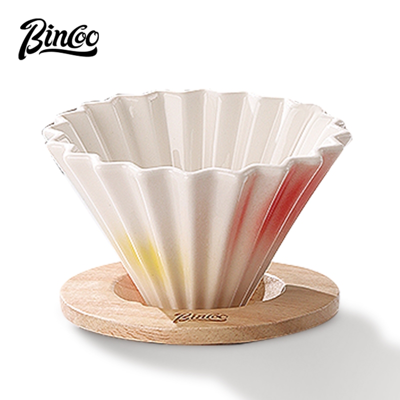 BINCOO Hand Brewing Coffee Dripper เซรามิค Origami Dripper V60 Dripper ขาตั้งกาแฟ Pour-over เครื่องม