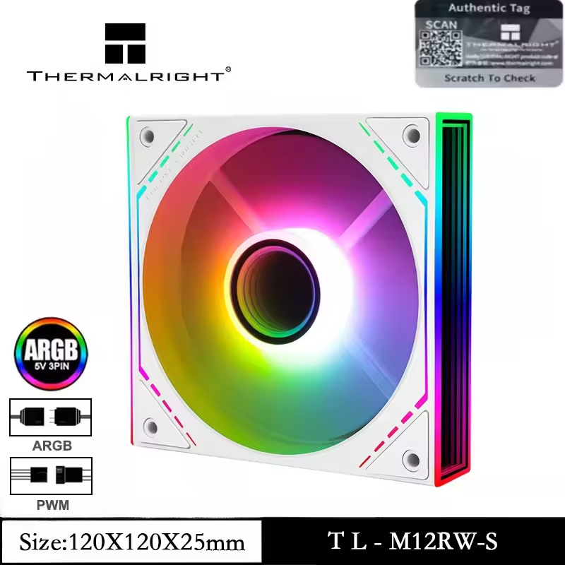 Thermalright 120 มม.พัดลม TL-M12R/M12R-S/M12RW/M12RW-S พัดลมระบายความร้อน CPU ARGB พัดลม CPU