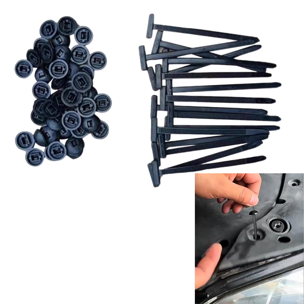 100 ชิ้นคลิปสําหรับ Fender Liners และ Mudguards ในรถยนต์และรถจักรยานยนต์ Universal Cable Tie คลิป