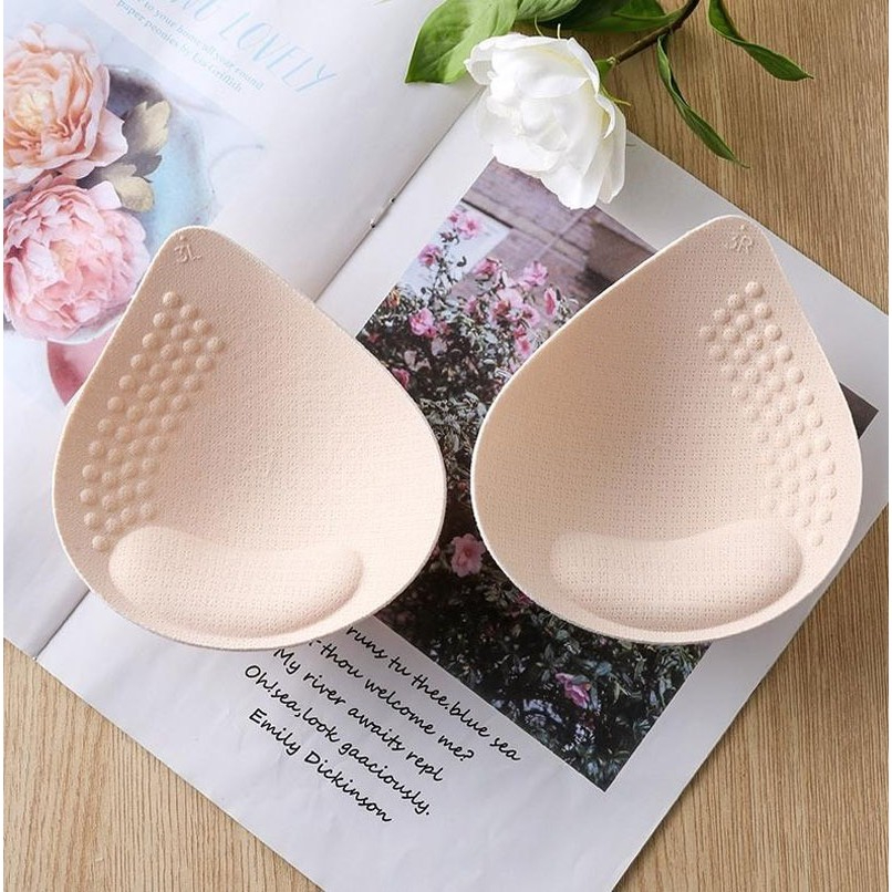 ผู้หญิงชุดว่ายน้ําแผ่นฟองน้ําโฟม Push Up Enhancer หน้าอกถ้วยเต้านมชุดว่ายน้ําแทรกชุดชั้นใน Exotic Bra Pad