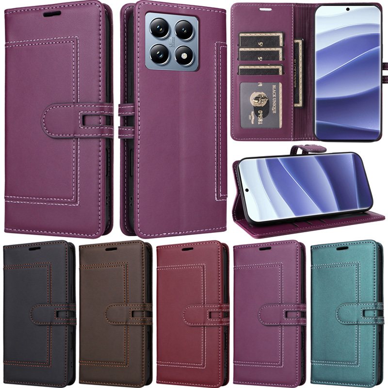 หรูหราสําหรับ Xiaomi 15T 14T 13T 11T 11 Lite Poco C75 F7 F6 Pro X6 Pro X7 Pro X3 NFC Redmi 15C 14C Retro Book กระเป๋าสตางค์หนังช่องใส่การ์ด Flip Stand ป้องกันผิวฝาครอบกรณี