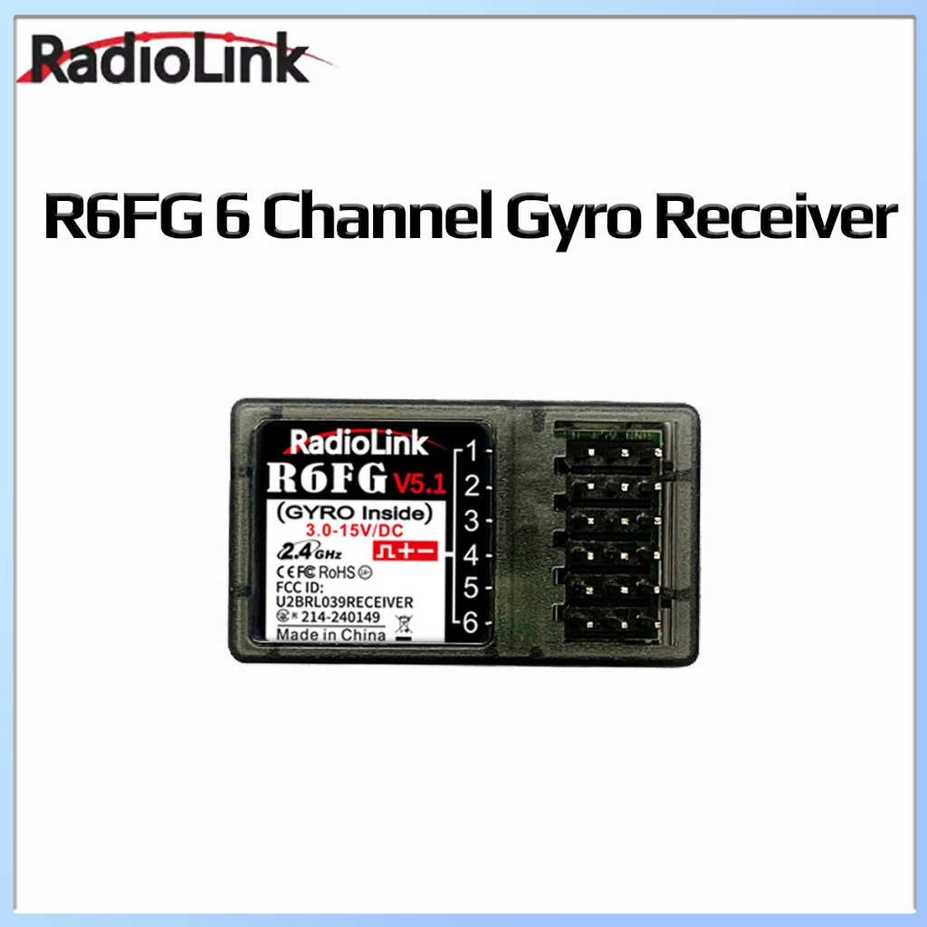 ขายร้อน RadioLink R6FG 6 ช่อง Gyro Receiver V5.1 สําหรับ RC รีโมทคอนโทรลรถเรือรุ่น RC8X/RC6GS/RC4GS/