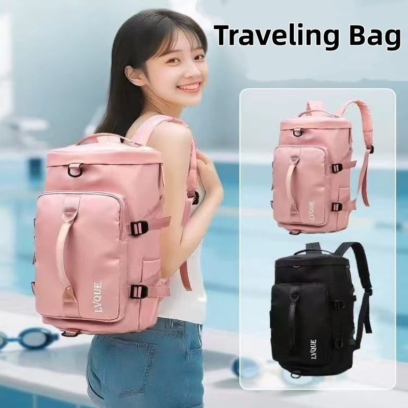 กระเป๋าเดินทางกันน้ำ ไซโลรองเท้าอิสระ แยกเปียกและแห้ง กระเป๋าออกกำลังกาย จุของเยอะ