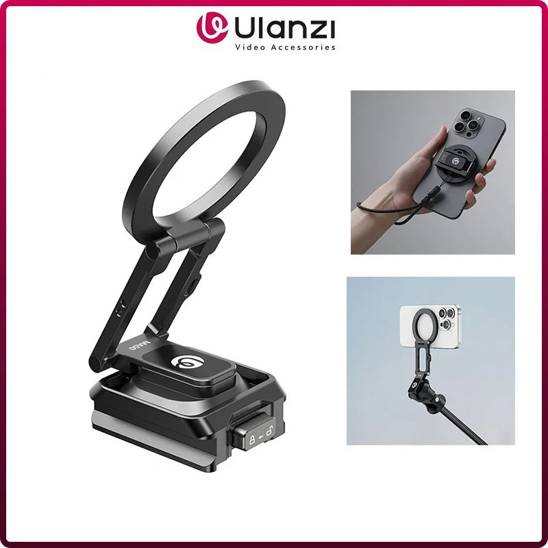 Ulanzi MA50 Uka Magetic ที่วางโทรศัพท์โทรศัพท์สําหรับ iPhone 16 15 14 13 สําหรับ 1/4 ขาตั้งกล้อง Mag