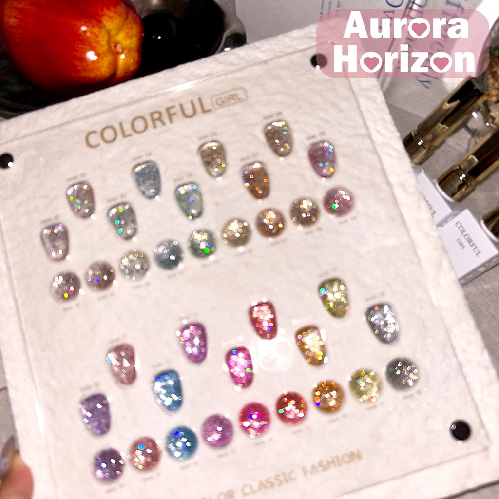 【พร้อมส่งในกรุงเทพฯ】 สีกากเพชร+เลเซอร์แฟลช 18 สี สีสีเจล COLORFUL GIRL แถม ชาร์ทสี(COLORFUL GIRL) สี