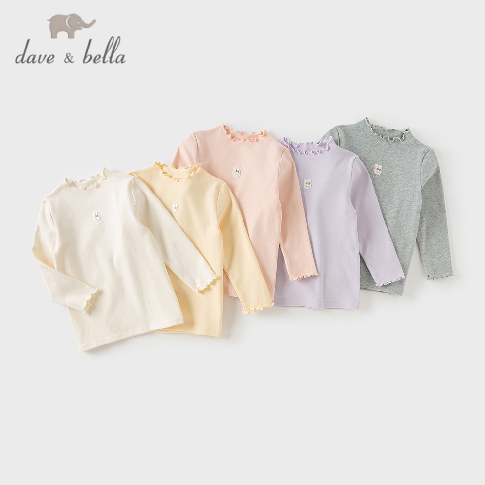 Dave Bella ฤดูใบไม้ร่วงสาวเด็กเสื้อยืดเด็กผ้าฝ้ายแฟชั่นสบายๆหวานน่ารักอ่อนโยนเสื้อกล้าม Party DB4237445