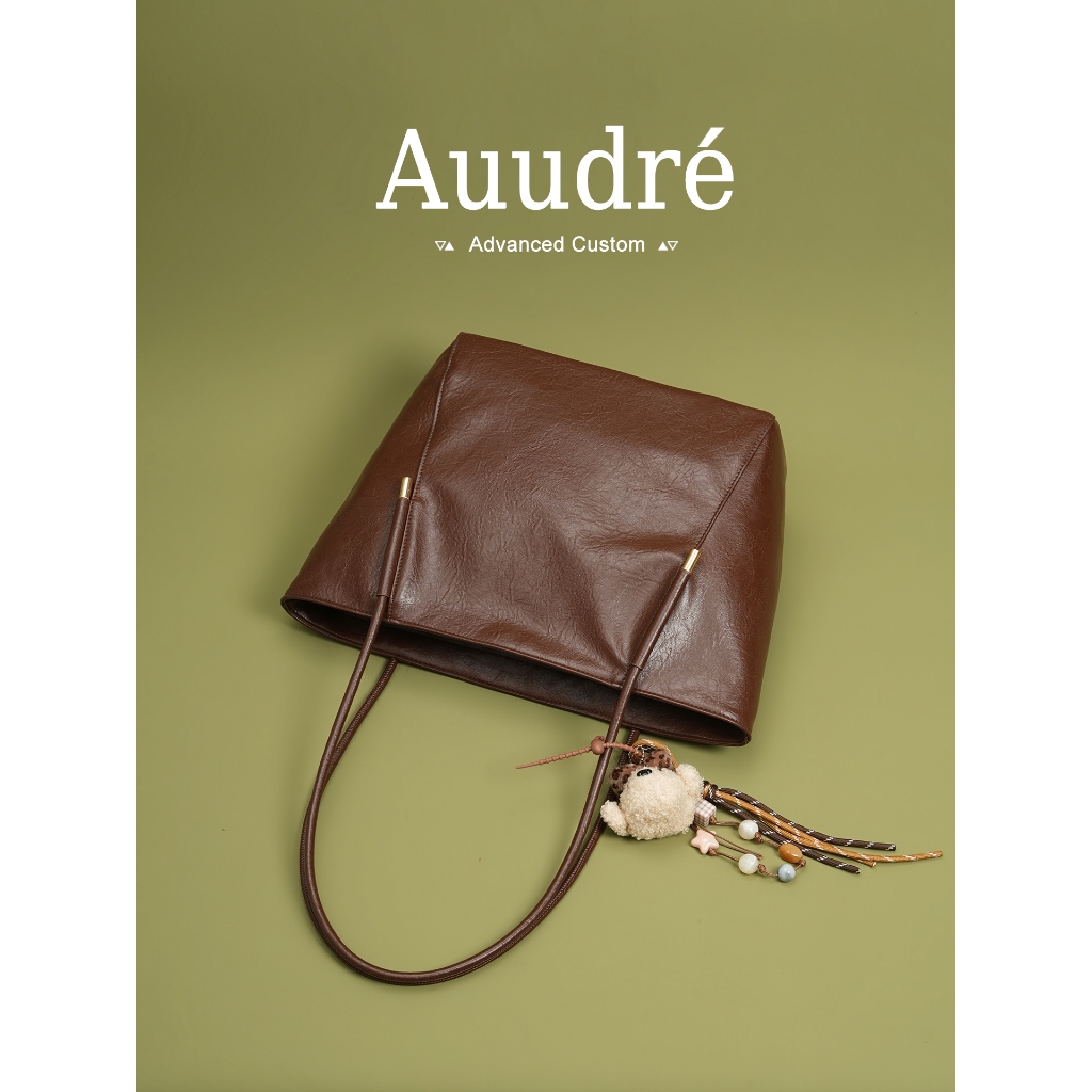 AUUDRE حقيبة كتف نسائية ريترو كبيرة عملية — صورة 2