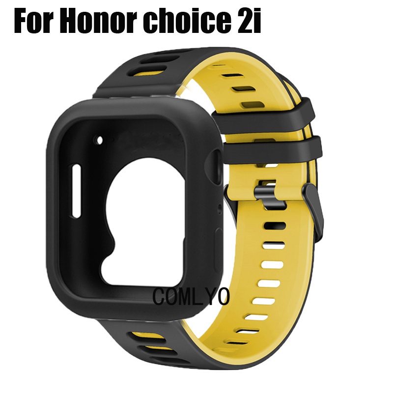 For Honor Choice 2i กรณีสมาร์ทนาฬิกาซิลิโคนนุ่มวงป้องกันกันชนฝาครอบผู้หญิงผู้ชายสายรัดข้อมือป้องกันหน้าจอฟิล์ม