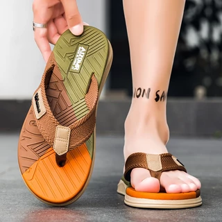 AIZOMR รองเท้าแตะผู้ชาย Flip-Flops รองเท้าชายหาด Quick-Drying PVC/EVA วัสดุ เหมาะสําหรับกลางแจ้ง