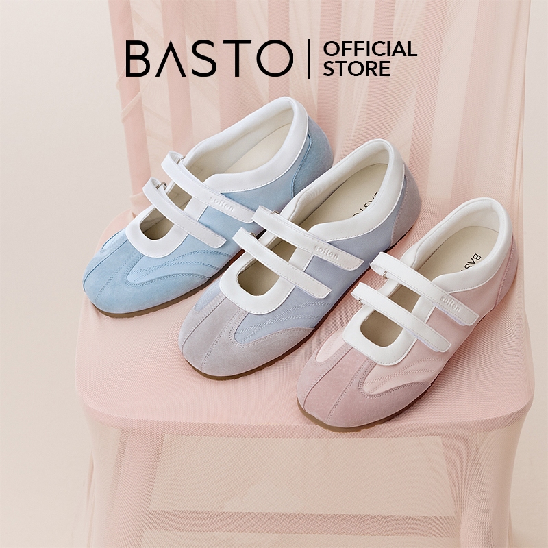 BASTO Women's Flat Mary Jane Ballet Sneakers รองเท้าแมรี่เจน รองเท้าส้นแบน รองเท้าบัลเล่ต์ A1942