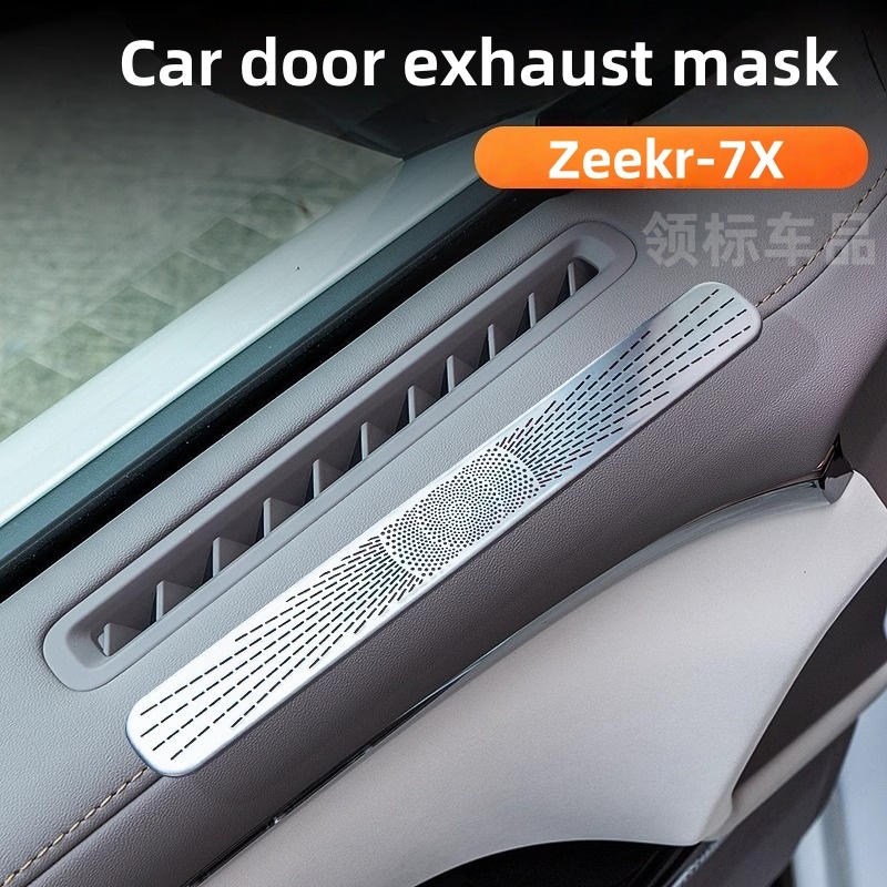For ZEEKR 7X 2025 2026 คอนโซลกลางประตูด้านบนเต้าเสียบอากาศฝาครอบป้องกันสแตนเลสอุปกรณ์ตกแต่งภายใน